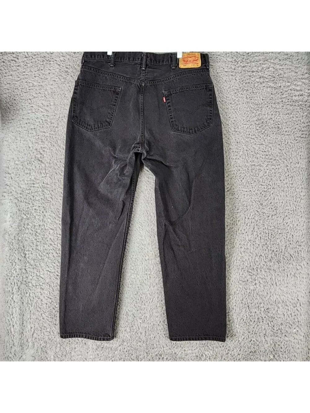Levis Jeans Mens 40x32 Black 550 Cotton Denim Relaxed Fit Tapered Leg *Read*